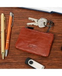 Etui Na Klucze Skórzane BELTIMORE (PL) Naturalna Kluczówka E44 BRĄZOWY 10 x 7 x 2 [cm]