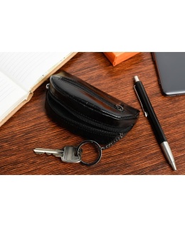 Etui Na Klucze Skórzane BELTIMORE (PL) Naturalna Kluczówka G85 CZARNY 11,5 x 7 x 4 [cm]