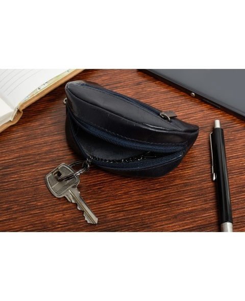 Etui Na Klucze Skórzane BELTIMORE (PL) Naturalna Kluczówka G85 GRANATOWY 11,5 x 7 x 4 [cm]
