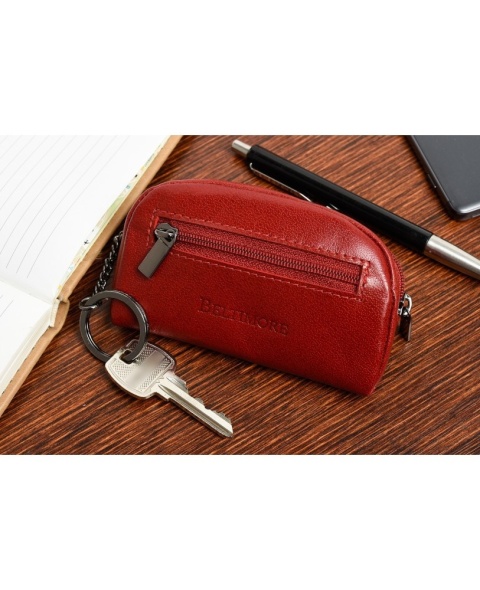 Etui Na Klucze Skórzane BELTIMORE (PL) Naturalna Kluczówka G85 CZERWONY 11,5 x 7 x 4 [cm]