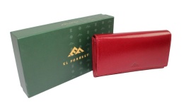 Portfel Damski El Forrest Duży Z Napem RFID 953 480 BORDOWY 17 x 9 x 3 [cm]