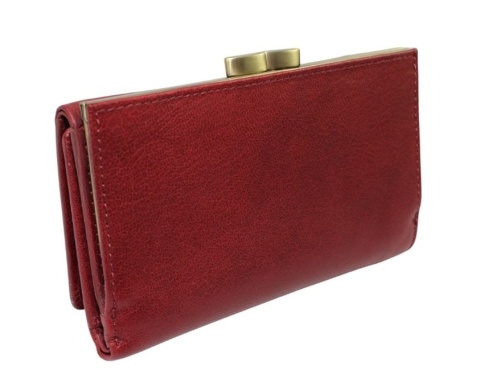Portfel Damski Skórzany El Forest (PL) Skóra Bydlęca Klamra 14 cm RFID 948 506 CZEREŚNIOWY 14,5 x 9 x 2,5 [cm]