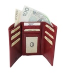 Portfel Damski Skórzany El Forest (PL) Skóra Bydlęca Klamra 14 cm RFID 948 506 CZEREŚNIOWY 14,5 x 9 x 2,5 [cm]