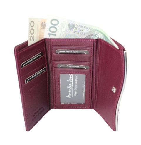 Portfel Damski Skórzany JENNIFER JONES 14cm Suwak I Klapka Skóra Naturalna JJ5377 RIFD 14,5 x 9 x 3,5 [cm]