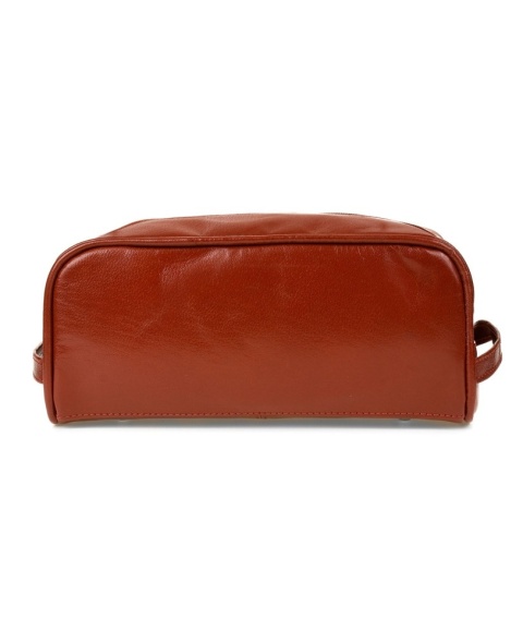 Skórzana Kosmetyczka Męska Prostokątna BELTIMORE (PL) Skóra Naturalna Licowa J45 BRĄZOWY 23 x 12 x 12 [cm]