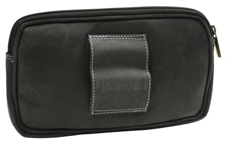 Skórzane Etui Na Telefon Saszetka Na Pasek ALWAYS WILD "Etui Duże" Na Smartfona/Telefon 3607 CZARNY 22 x 13 x 3 [cm]
