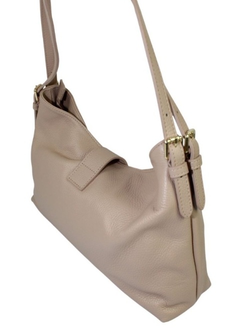 Torebka Skórzana Polska Galanteria (PL) Skóra Naturalna PUDROWY RÓŻ  