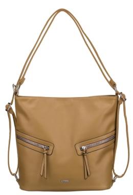 Torebka Z Funkcją Plecaka 2w1 Ze Skóry Włoskiej Ekologicznej ROVICKY R-073-01 BEŻOWA 32 x 32 x 12 [cm]