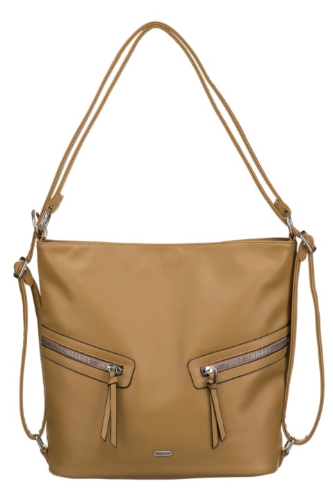 Torebka Z Funkcją Plecaka 2w1 Ze Skóry Włoskiej Ekologicznej ROVICKY R-073-01 BEŻOWA 32 x 32 x 12 [cm]