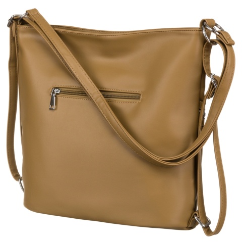 Torebka Z Funkcją Plecaka 2w1 Ze Skóry Włoskiej Ekologicznej ROVICKY R-073-01 BEŻOWA 32 x 32 x 12 [cm]
