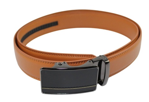 Pasek Skórzany MASSILIANO SERGIO 35 mm AUTOMAT MECHANIZM ZĄBKOWY CZARNA KLAMRA Skóra Naturalna 52-578 EXTRA KONIAKOWY