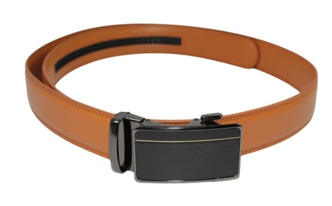 Pasek Skórzany MASSILIANO SERGIO 35 mm AUTOMAT MECHANIZM ZĄBKOWY CZARNA KLAMRA Skóra Naturalna 52-578 EXTRA KONIAKOWY