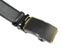 Pasek Skórzany MASSILIANO SERGIO 35 mm AUTOMAT MECHANIZM ZĄBKOWY CZARNA SKÓRZANA KLAMRA Skóra Naturalna 61-598 CZARNY TEKSTURA