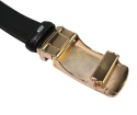 Pasek Skórzany MASSILIANO SERGIO 35 mm AUTOMAT MECHANIZM ZĄBKOWY ZŁOTA KLAMRA Skóra Naturalna 52-578 EXTRA CZARNY