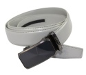 Wizytowy Pasek Skórzany 35 mm BELTIMORE (PL) Srebrna Pełna Klamra BT2 AUTOMAT/ZĄBEK Garnitur SZYTY POPIELATY
