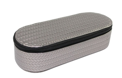 Wytrzymałe Skórzane Etui Na Długopisy I Pióra MARCO (PL) Skóra Naturalna Licowa E-05s SREBRNY 17 x 6,5 x 4,5 [cm]