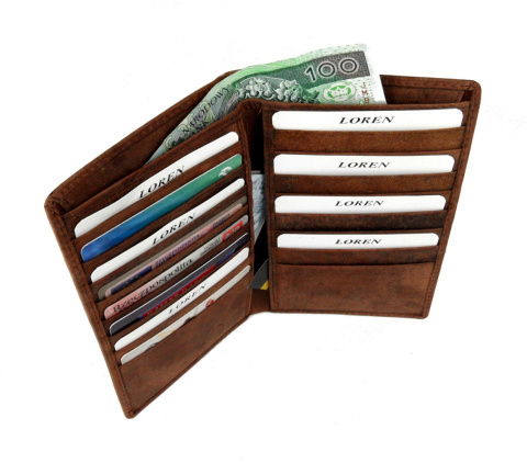 Etui Na Karty Dokumenty WILD Duży Wizytownik Skóra Naturalna