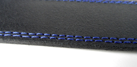 Pasek Skórzany COMPLEX (PL) GRINGO Czarny Z Podwójną Niebieską Nitką Skóra Licowa Matowa 40 mm