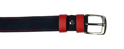 Granatowy z malinową nitką