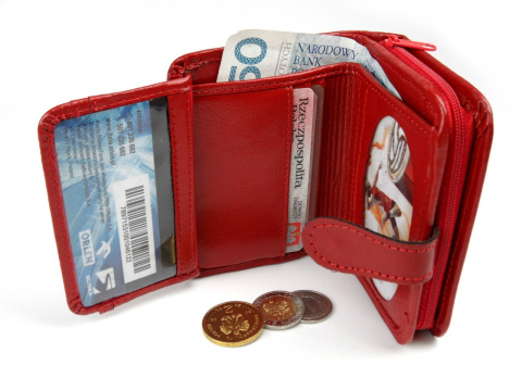 Portfel Damski Skórzany SARA (PL) Skóra Licowa 10 cm Z Suwakiem Na Zewnątrz SAR_P20