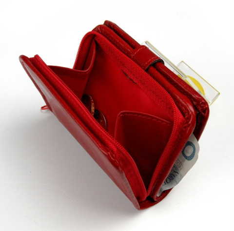 Portfel Damski Skórzany SARA (PL) Skóra Licowa 10 cm Z Suwakiem Na Zewnątrz SAR_P20