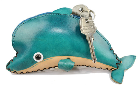 Portfelik / Etui Uniwersalne Skóra Naturalna Delfinek