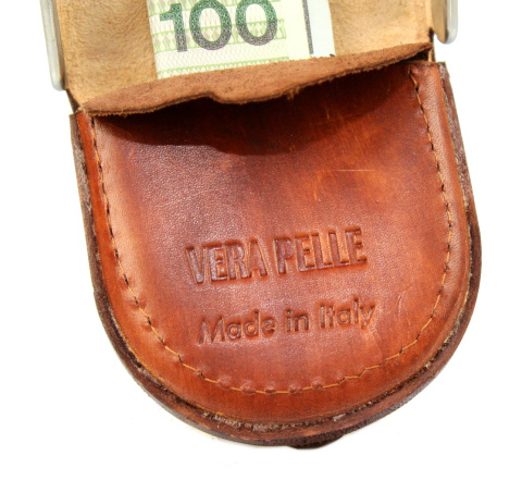 Podkówka Skórzana Średnia Z Metalowym Okuciem Accardi (PL) Skóra Naturalna Licowa 9 x 8.5 x 2 [cm]