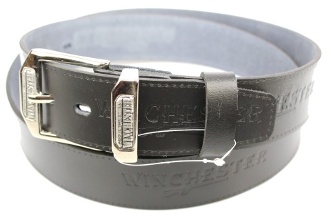 Pasek Skórzany COMPLEX (PL) Tłoczony Napis "WINCHESTER" Skóra Licowa EXTRA 40 mm CZARNY