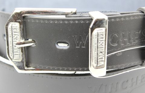 Pasek Skórzany COMPLEX (PL) Tłoczony Napis "WINCHESTER" Skóra Licowa EXTRA 40 mm CZARNY