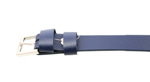 Pasek Dziecięcy Skórzany COMPLEX (PL) 15 mm Skóra Naturalna NIEBIESKI Wąski