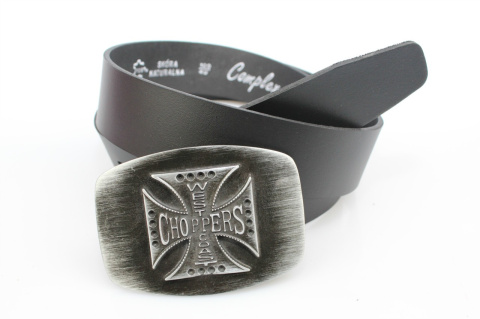 Pasek Skórzany COMPLEX (PL) Skóra Licowa 40 mm Klamra Pełna Na Bolczyk BLASZKA "CHOPPERS" CBOL40/65