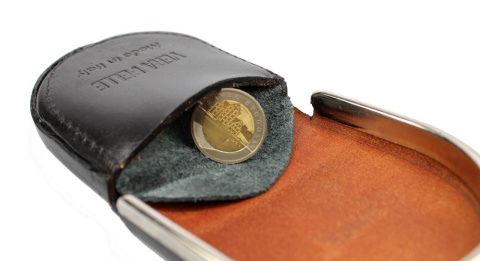 Podkówka Skórzana Średnia Z Metalowym Okuciem Accardi (PL) Skóra Naturalna Licowa 9 x 8.5 x 2 [cm]