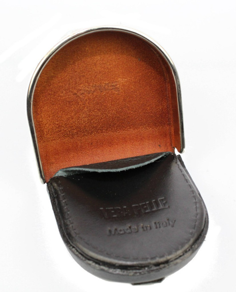 Podkówka Skórzana Średnia Z Metalowym Okuciem Accardi (PL) Skóra Naturalna Licowa 9 x 8.5 x 2 [cm]