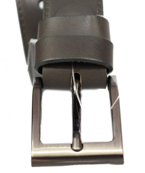 Pasek Skórzany Gładki PAS-MAX (PL) 35 mm GRAFITOWO-BEŻOWY Z SZYCIEM Szerokość Standardowa k71