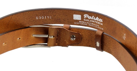Pasek Skórzany POLSKA GALANTERIA (PL) BRĄZOWY Z TEKSTURĄ Skóra Licowa EXTRA 30 mm 030/10
