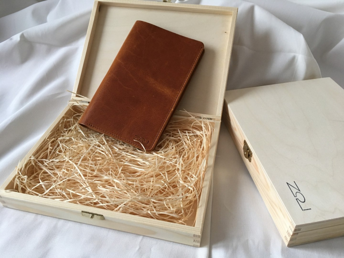 Notatnik W Skórzanej Oprawie Whiskey + Pudełko Drewniane Wymienne Wkłady Skóra Licowa Vintage Solidny Notes