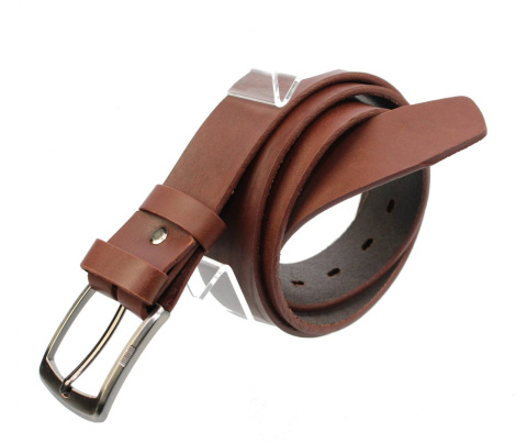 Pasek Męski Skórzany COMPLEX (PL) Skóra Naturalna Licowa EXTRA 40 mm CZEKOLADOWY TEKSTURA