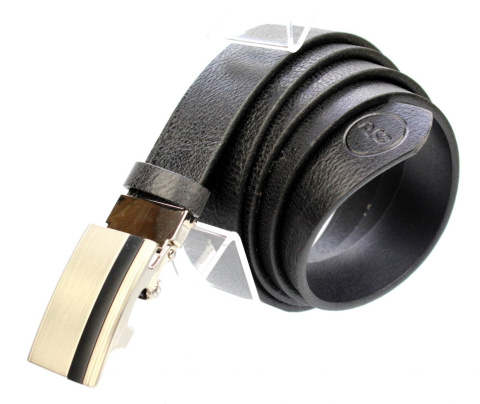 Wizytowy CZARNY Pasek Skórzany PolskaGalanteria (PL) 30 mm AUTOMAT SAMOZACISK 03 Skóra BAWOLA Naturalna Licowa EXTRA