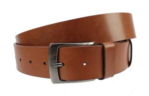 Pasek Skórzany Męski PAS-MAX (PL) Brązowy Gładki 40 mm Skóra Naturalna DW EXTRA