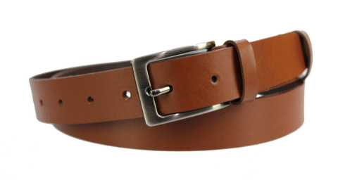 Pasek Skórzany Męski PAS-MAX (PL) BRĄZOWY Gładki 30 mm Skóra Naturalna DW EXTRA