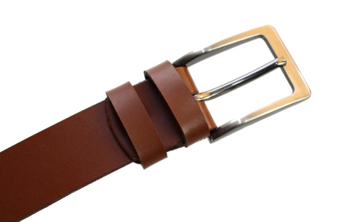 Pasek Skórzany Męski PAS-MAX (PL) BRĄZOWY Gładki 30 mm Skóra Naturalna DW EXTRA