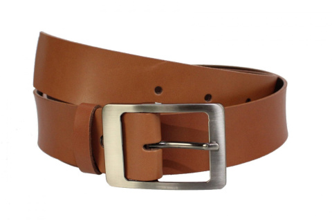 Pasek Damski Skórzany Gładki COMPLEX (PL) 40 mm JASNA SARNA Szeroki