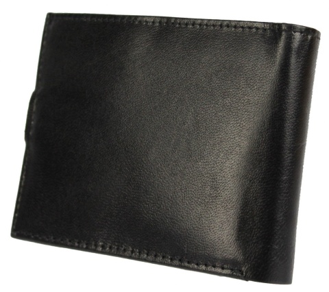 Portfel Męski Skórzany ELLINI Skóra Licowa Duży Poziomy Z Zapięciem Dwa Skrzydełka TM-14-032