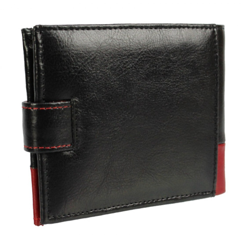 Portfel Męski Skórzany PolskaGalanteria Skóra Licowa Duży Poziomy Z Zapięciem Jedno Skrzydełko SKL V/1 13 x 10 x 2,5 [cm]