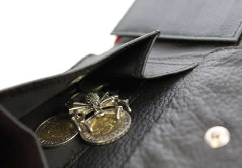 Portfel Męski Skórzany PolskaGalanteria Skóra Licowa Duży Poziomy Z Zapięciem Jedno Skrzydełko SKL V/1 13 x 10 x 2,5 [cm]