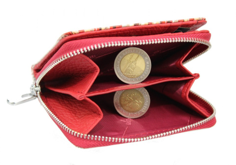 Portfel Skórzany Bułeczka Jennifer Jones Skóra Licowa Suwak 5248