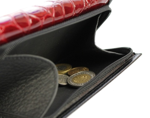 Portfel Damski Skórzany PolskaGalanteria 15 cm Suwak Skóra Naturalna KP D1411 Lakierowany Przód