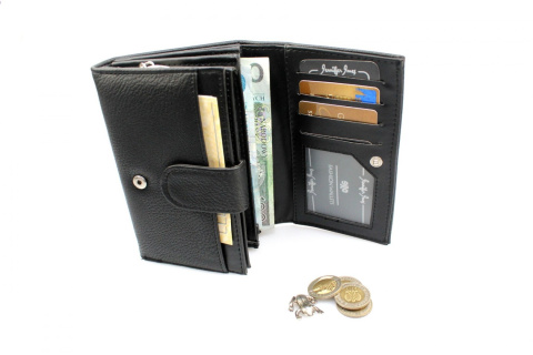 Portfel Damski E-Skóra Duży Lakierowany Z Teksturą "Skóra Węża" JENNIFER JONES Z Suwakiem 1103-6 15,5 x 10 [cm]