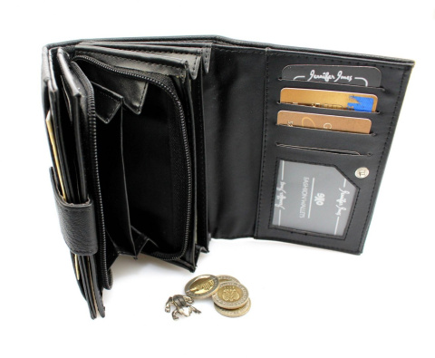 Portfel Damski E-Skóra Duży Lakierowany Z Teksturą "Skóra Węża" JENNIFER JONES Z Suwakiem 1103-6 15,5 x 10 [cm]