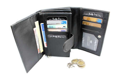 Portfel Damski E-Skóra Duży Lakierowany Z Teksturą "Skóra Węża" JENNIFER JONES Z Suwakiem 1103-6 15,5 x 10 [cm]